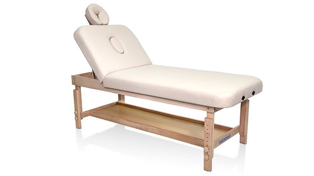 Массажный стол Mizomed Stationary Pro 2, стационарный (бежевый, коричневый)