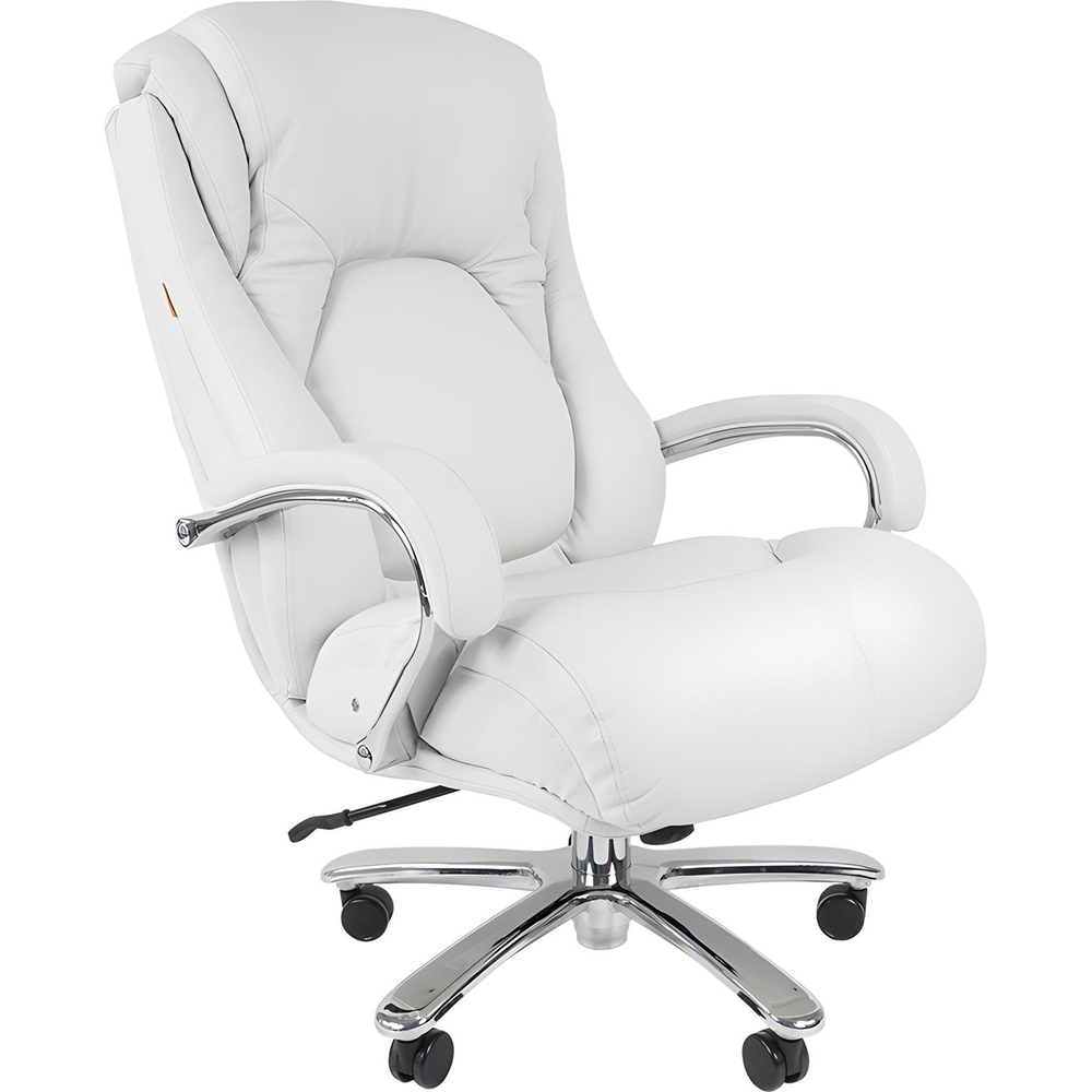 Кресло VT_CHAIRMAN 402 кожа белая, хром
