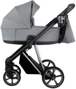 Детская коляска Roan Sol Vintage Luxury 2.0 3 в 1 с автокреслом Tutis Elo Lux EduSky Black VIN 01/BT Blue Tea/Blue Tea/руч.Grey/к.Grey