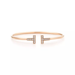 Браслет из золота 18 к (750 проба) с бриллиантами. Tiffany ✨ Коллекция T, В наличии