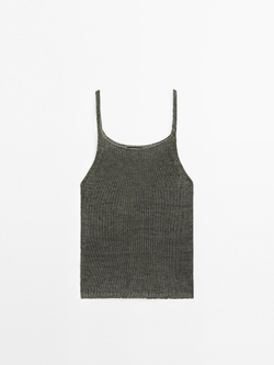 Massimo Dutti Топ на бретелях, зеленый