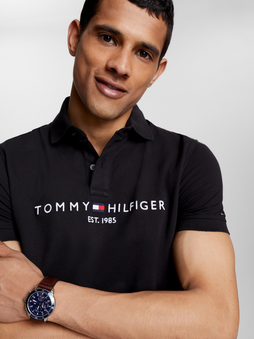 Поло Tommy Hilfiger Regular Fit Tommy Logo Dark Sable
