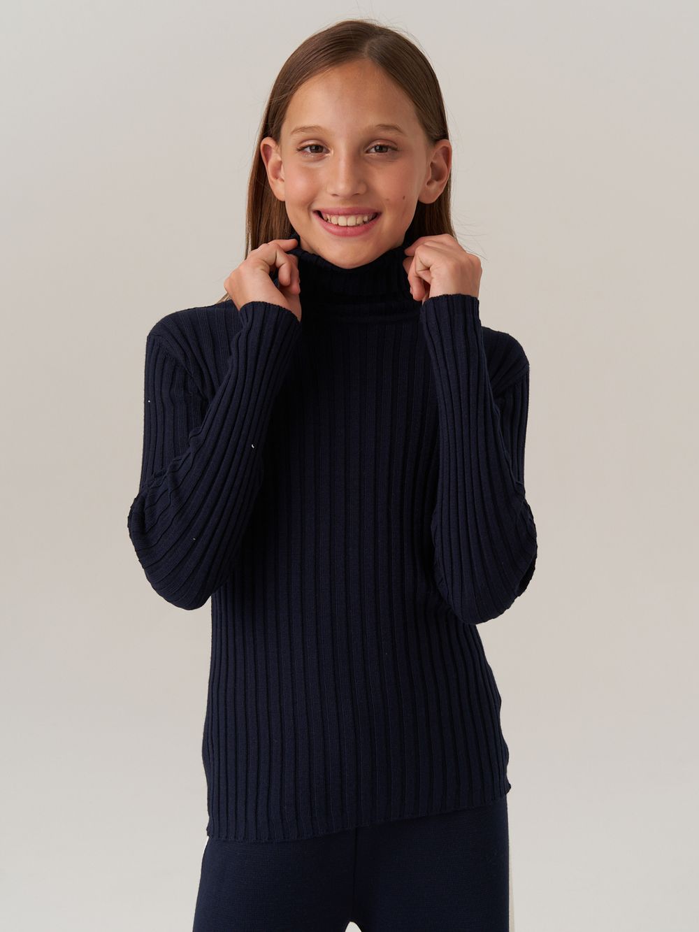 Джемпер водолазка для девочки AT274 синий