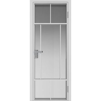 Межкомнатная дверь алюминиевая Profil Doors 10AG белая матовая RAL9003 остеклённая
