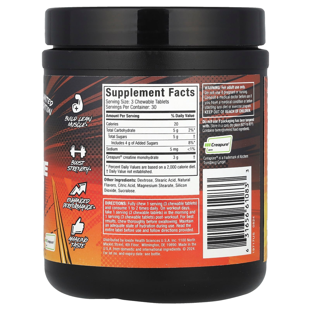 MuscleTech, Limited Edition, Creatine Chews, Boogieman Punch, 90 жевательных таблеток (1 г в каждой таблетке)