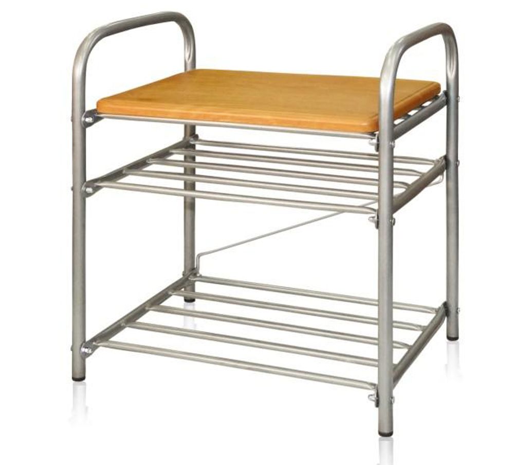 Банкетка в прихожую Б2 3-х ярусная на металлокаркасе