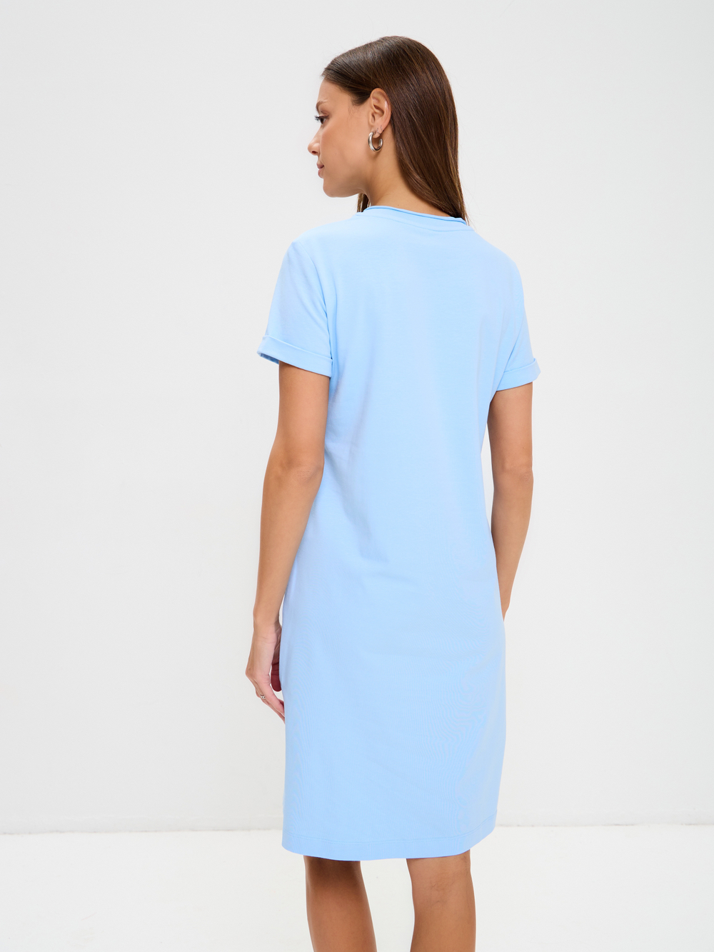 Домашнее платье из трикотажа с карманом