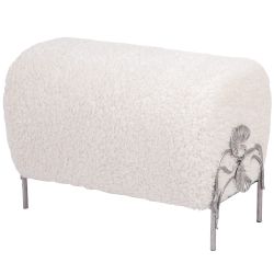 Банкетка Нимфея Молоко Античное Серебро