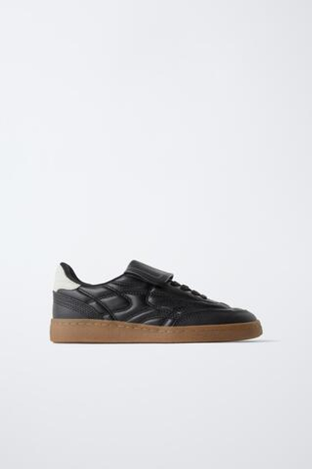 ZARA КРОССОВКИ С ЯЗЫЧКОМ, ЧЕРНЫЙ