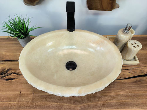 Раковина из оникса Erozy White EO-65751 51х39х15 из натурального камня