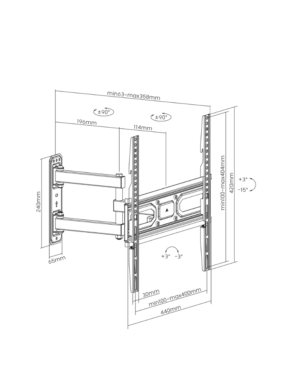Кронштейн TV BRACKET MOTION-443A,
