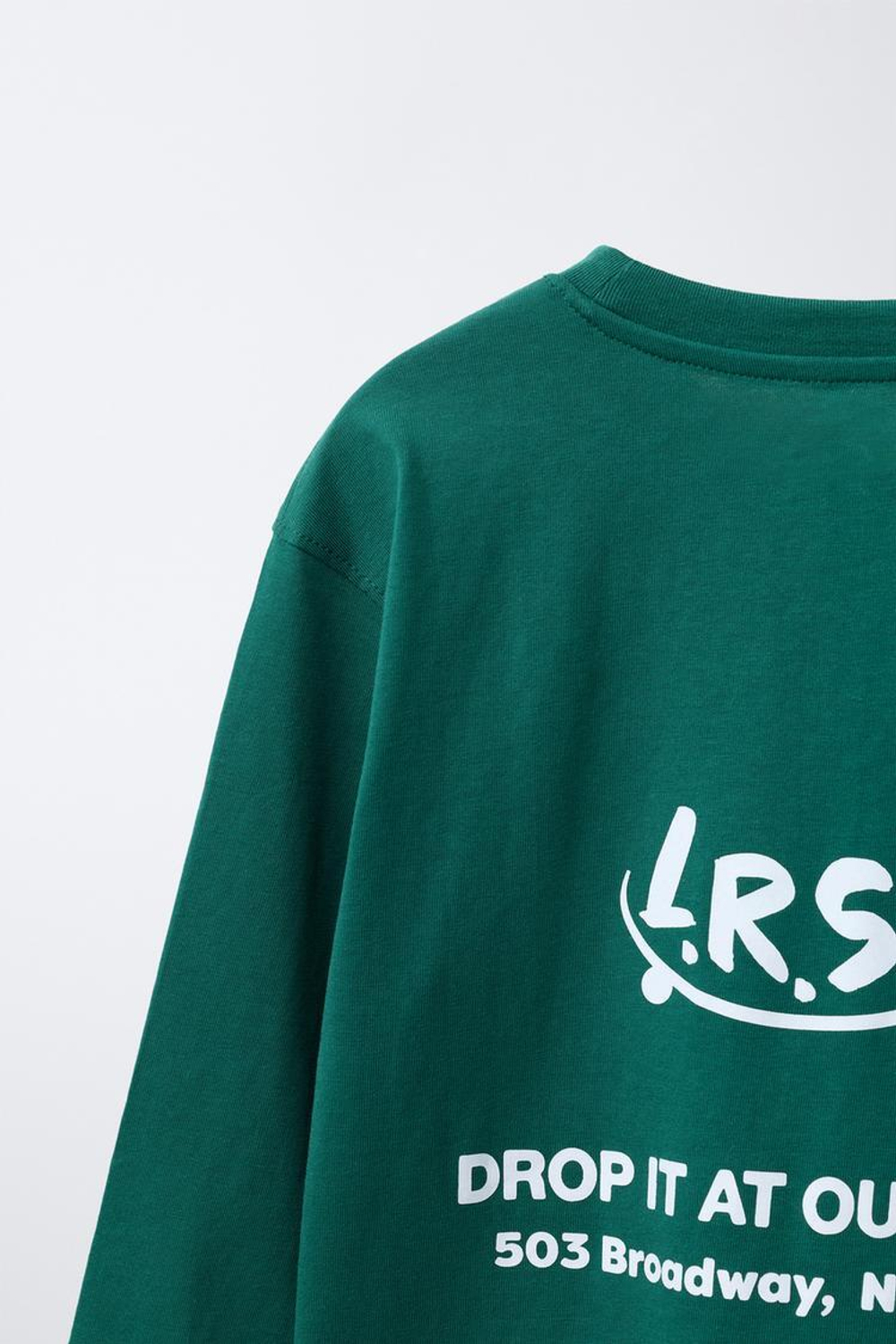 ZARA ФУТБОЛКА С НАДПИСЬЮ, СИНЕ-ЗЕЛЕНЫЙ