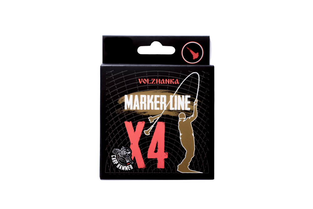 Леска плетеная Carp Hammer "Marker Line X4" 300м/0.25мм20LB цв. зеленый