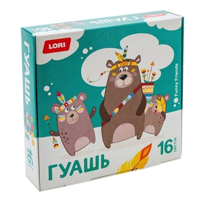 Гуашь "FUNNY FRIENDS" 16цв 15мл (Lori)