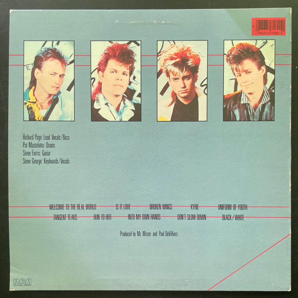 Виниловая пластинка Mr. Mister ‎– Welcome To The Real World LP