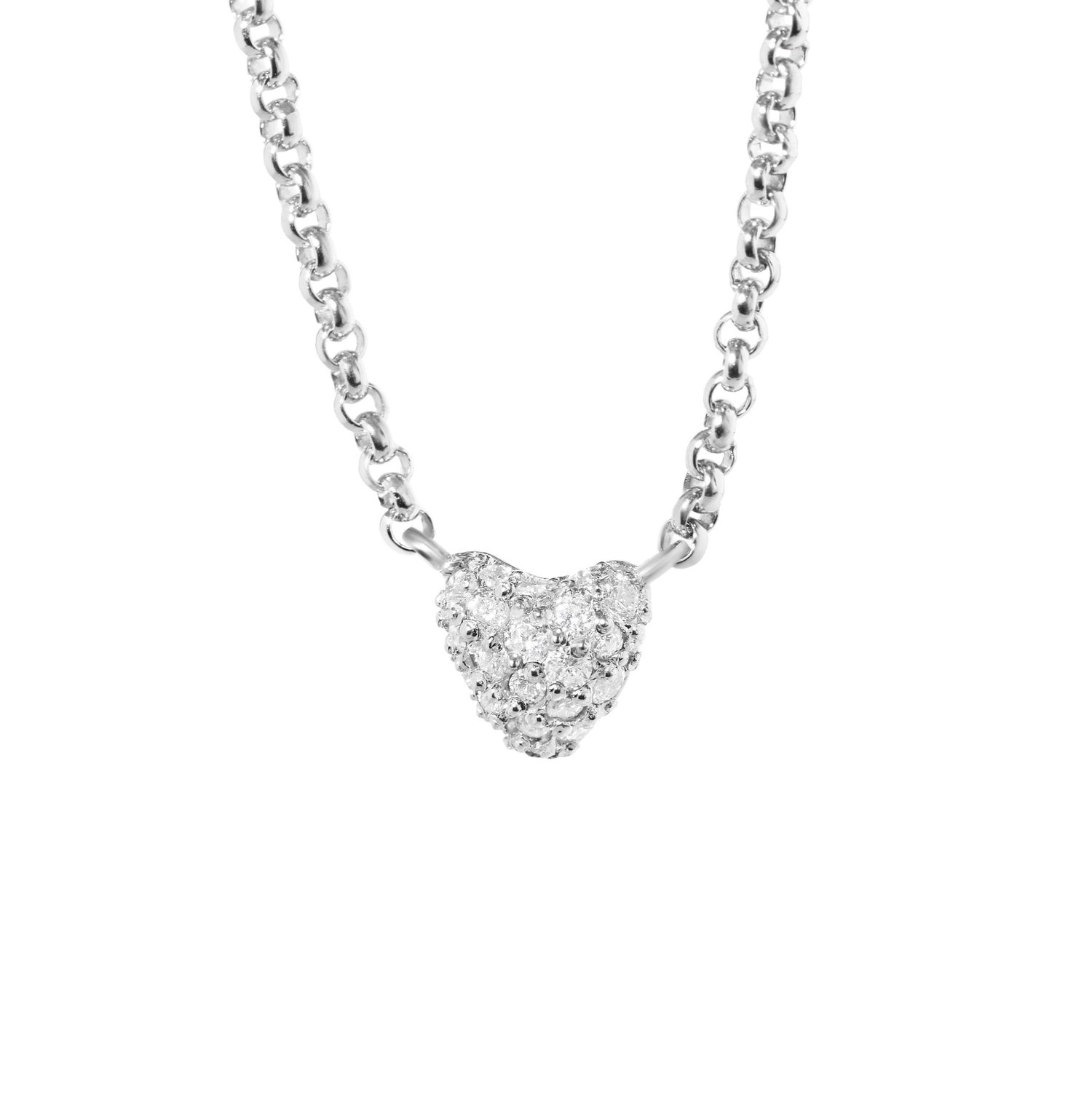 Колье Spangled Heart Necklace - Silver