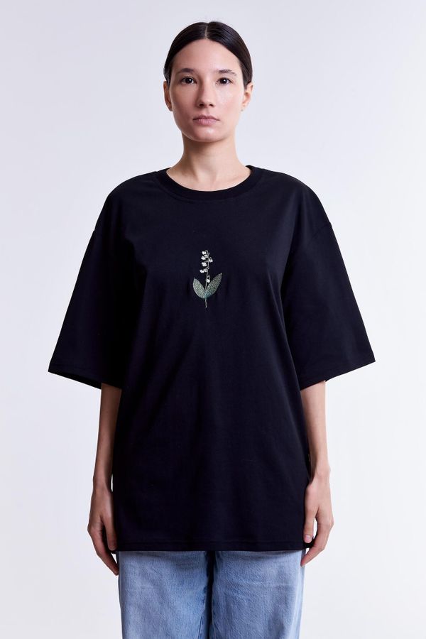 Футболка Ландыш Черная - фото 2