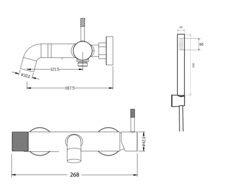 Boheme Смеситель для ванны, Uno. Gold