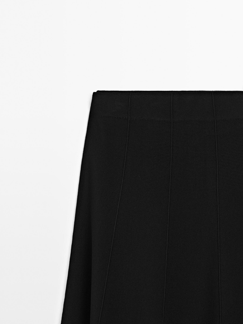 Massimo Dutti Длинная трикотажная юбка, черный