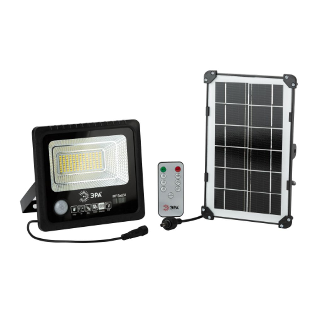 ЭРА Прожектор светодиодный уличный на солн. бат. 50W, 360 lm, 5000K, с датч. движения, ПДУ, IP65