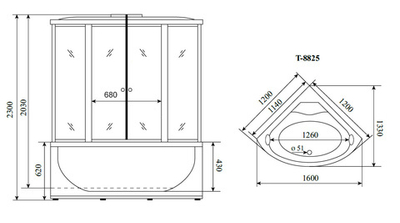 Душевая кабина Timo T-8825C