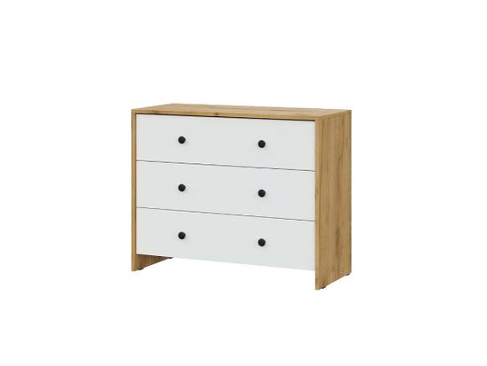 Комод ДОЛЬЧЕ 3 ящ. дуб золотой/ белый (901*726*390) /1/