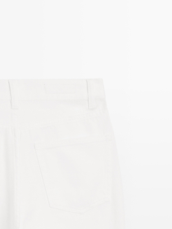 Massimo Dutti Прямые джинсы с высокой талией, экрю