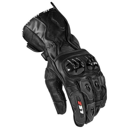 LS2 Кожаные мотоперчатки для трека длинные  SWIFT RACING GLOVES черные