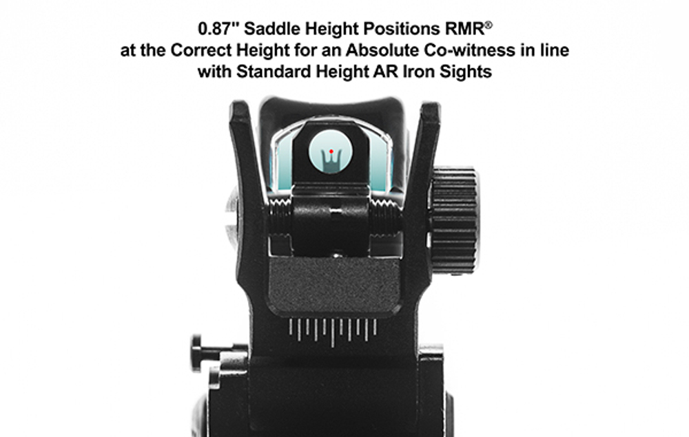 Кронштейн UTG Super Slim база RMR® на Picatinny, высокий, h=0,87" (Absolute Co-witness), 2 винта, 3 упора