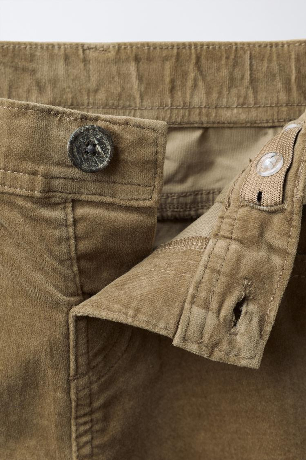 ZARA БРЮКИ MARINE ИЗ ВЕЛЬВЕТА, ЗЕЛЕНЫЙ