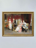 Картина на стену для интерьера на холсте "Золотой век" в классической раме 41*51 см