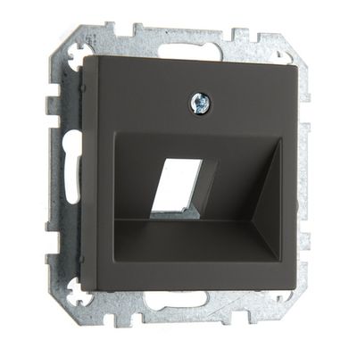 Накладка для телеком. гнезд (Keystone тип), 1 разъем LIREGUS EPSILON и LIREGUS RETRO AIKL-001-01.R/ON59, черно-коричневый матовый