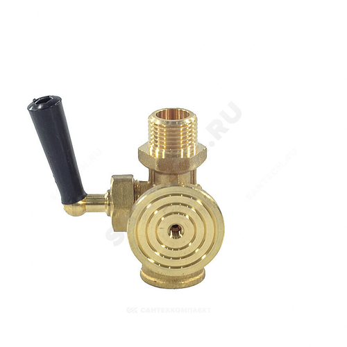 Кран для манометра 3-ходовой латунь 159 Ду 15 Ру16 ВР/НР G1/2" с рукояткой с фланцем Icma 90159AD05