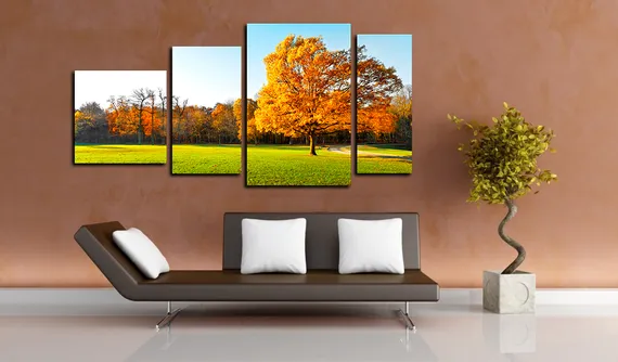 Модульная картина "Золотые листья"