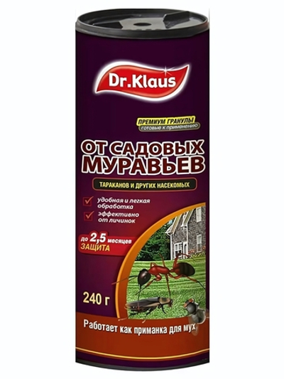 Гранулы Dr. KLAUS от муравьев и прочих насекомых, банка 240 гр