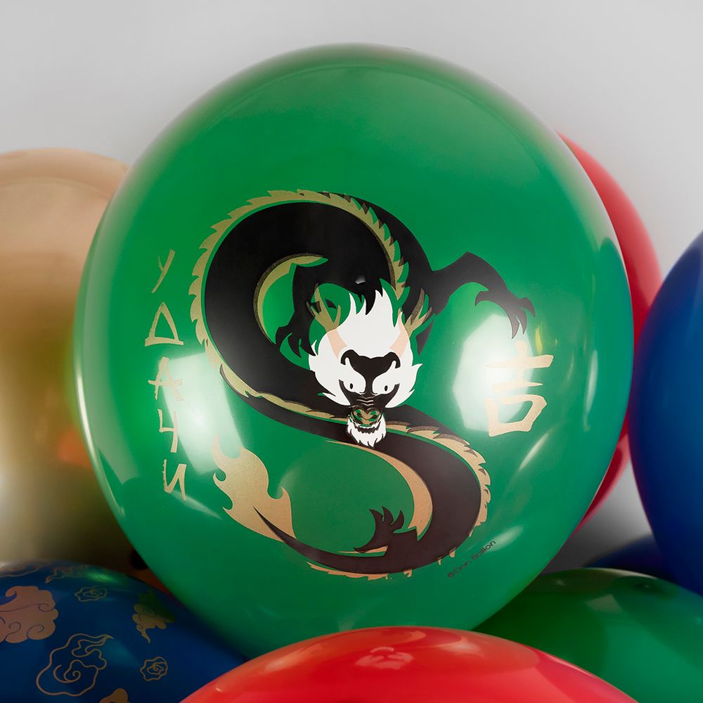 Шар (12''/30 см) Дракон на Удачу, Ассорти, пастель, 5 ст, 25 шт.