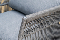 "Лугано" лаунж-зона 5-местная плетеная из роупа (веревки), каркас алюминиевый темно-серый, роуп темно-серый