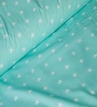 Простыня на резинке "Звездочки" 100*150 бязь бирюзовый