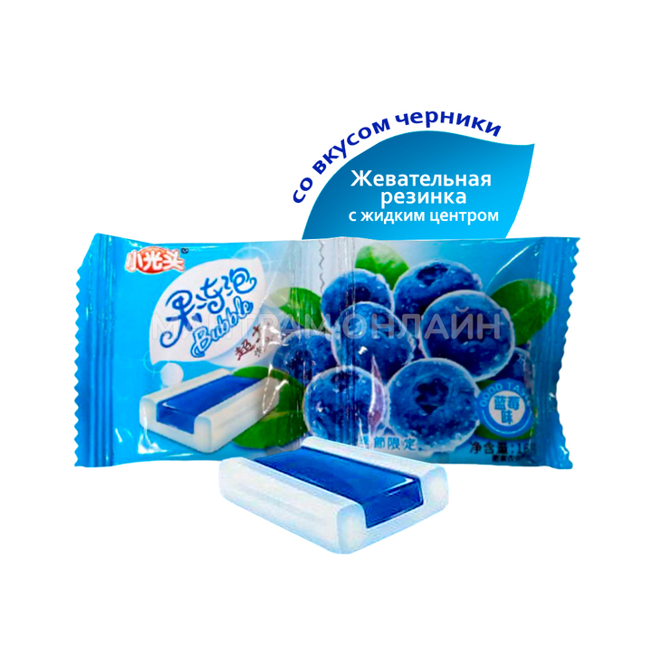 Жевательная резинка Bubble с джемовой серединой со вкусом черника 16 г