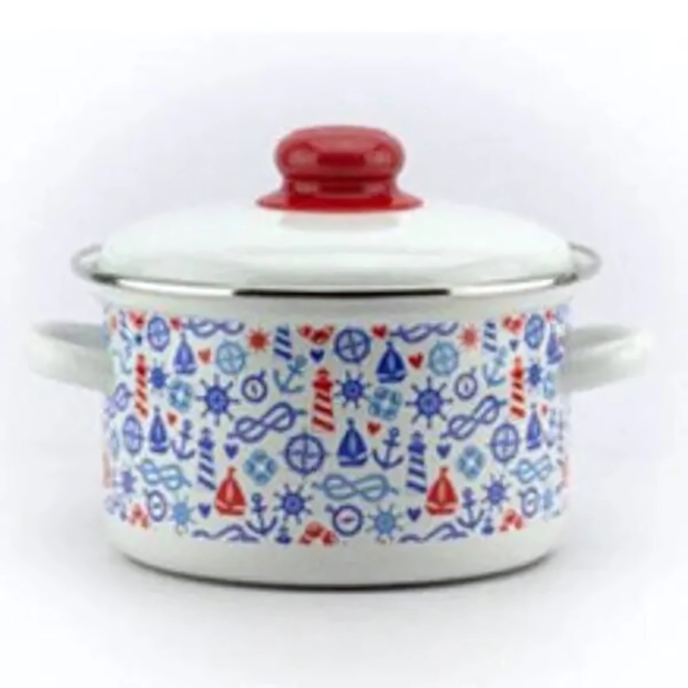 Кастрюля эмалированная 2л «Морской» 01-1610/4