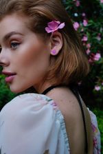 Cерьги-пусеты круг Fuchsia