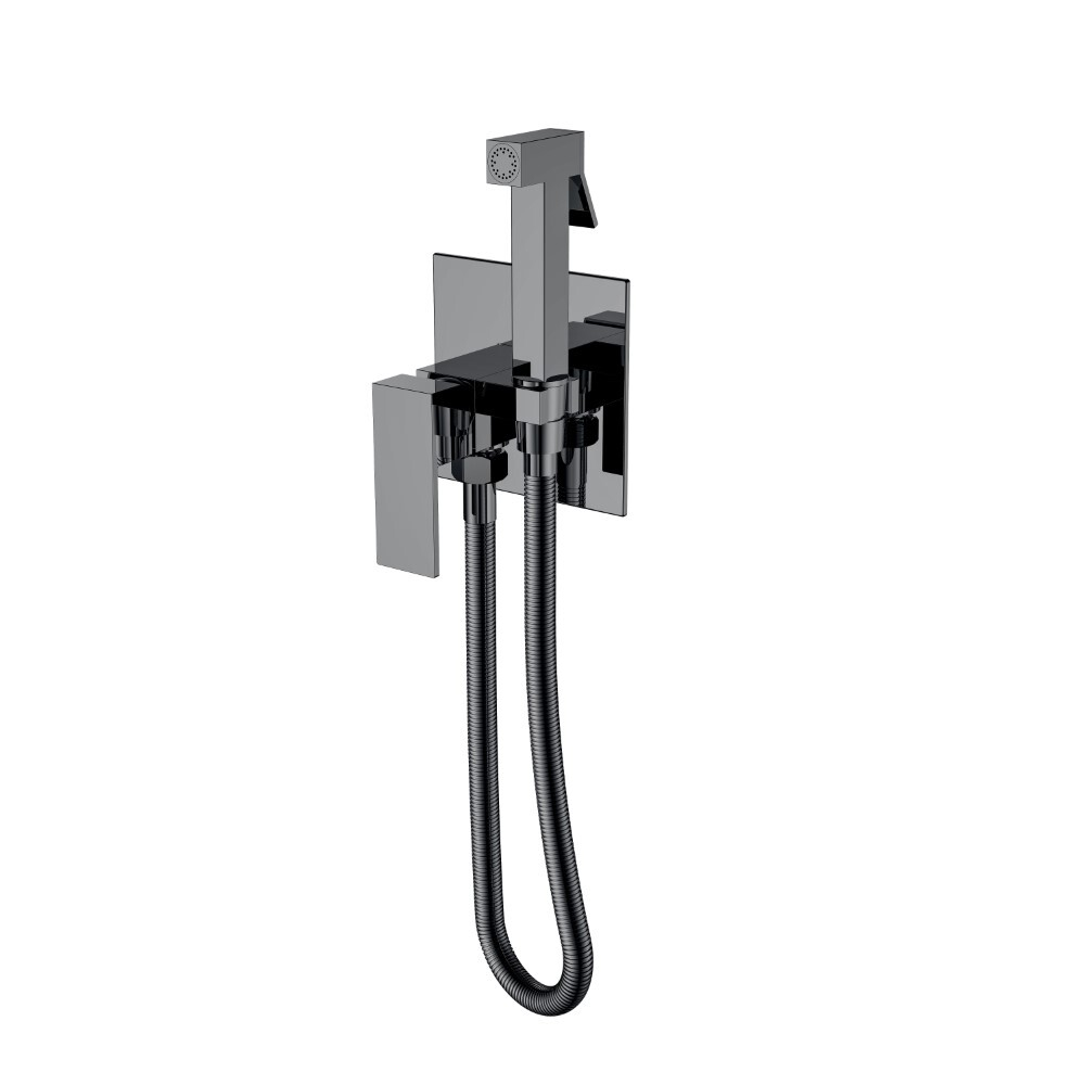 Boheme Смеситель гигиенический Qubic Shine Gun Metal