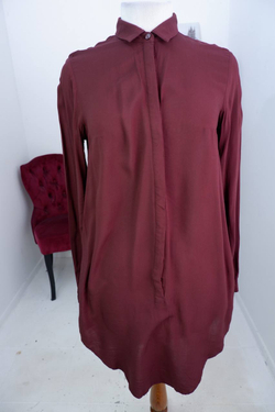 Платье-туника H&M винного цвета, маркировка 32, на 40 размер