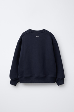 ZARA ТОЛСТОВКА С ДЛИННЫМИ РУКАВАМИ И НАШИВКОЙ, СИНИЙ