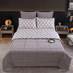 КПБ на резинке Сатин Velouria Luxe с Одеялом VLR011, Евро, 4 наволочки, простынь 180*200*25