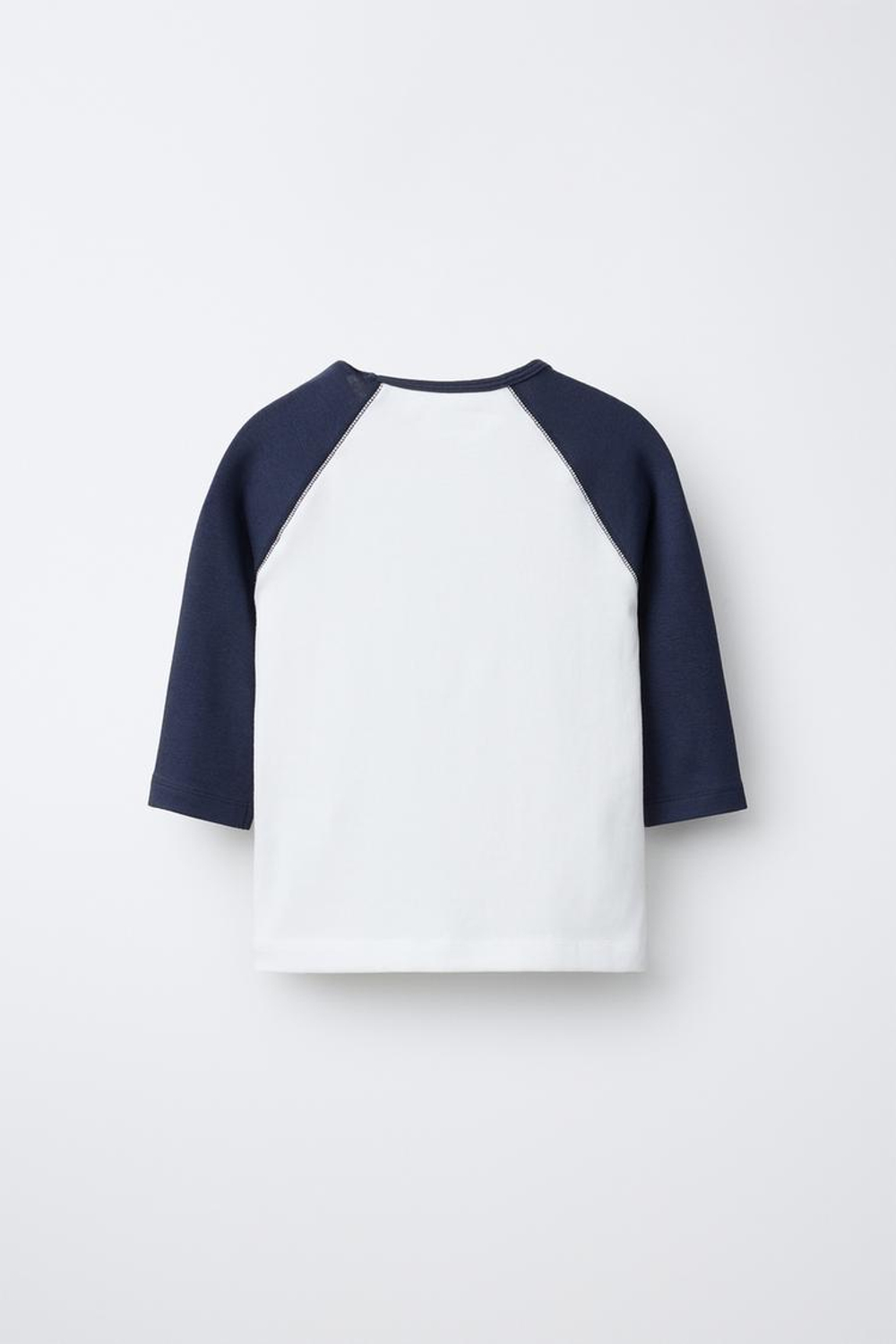 ZARA ФУТБОЛКА РЕГЛАН С НАДПИСЬЮ ИЗ МОДАЛА, ТЕМНО-СИНИЙ/БЕЛЫЙ