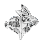 Брошь Заяц с сапфирами, бриллиантами и эмалью, Brs0269-6/2