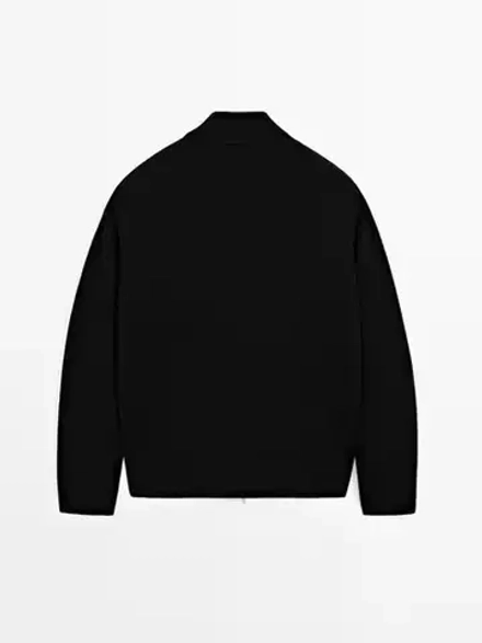 Massimo Dutti Стеганый бомбер, черный