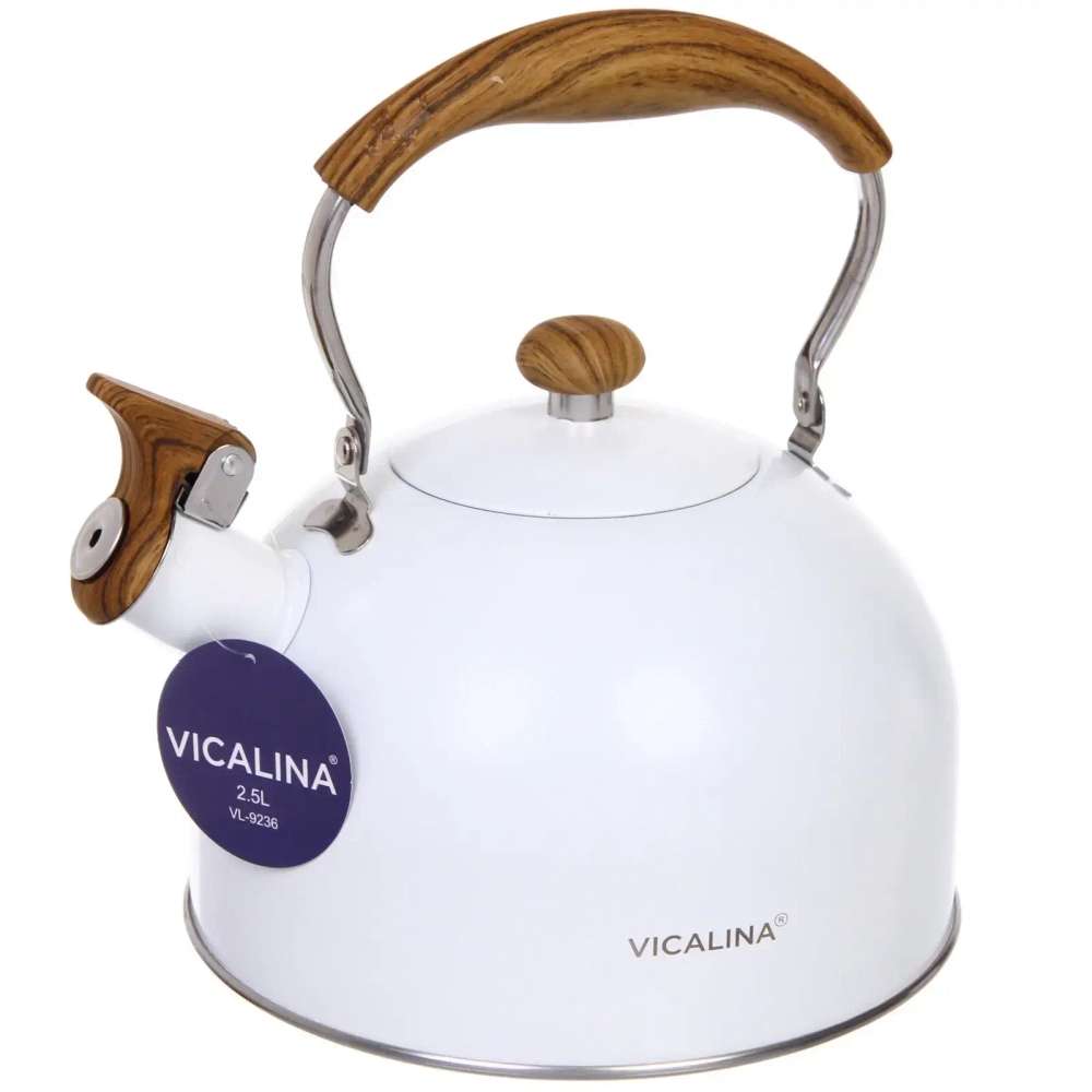 Чайник из нержавеющей стали 2,5л «Vicalina» Мирель белый VL-9236