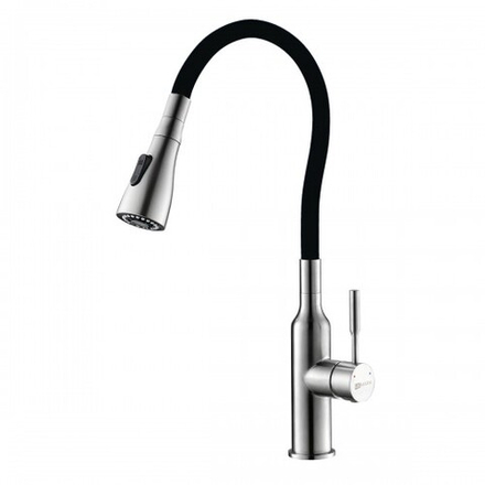 LM5082S-Black EXPERT Смеситель для кухни с поворотным изливом, сталь